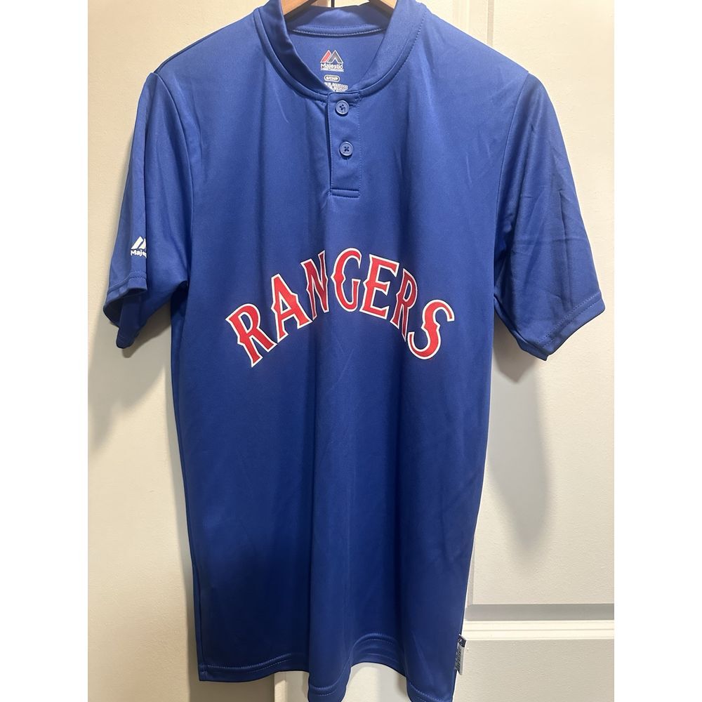 Texas Rangers Majestic Baseball Jersey Tee Small